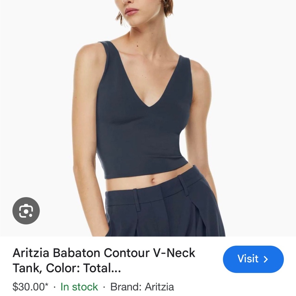 Aritzia Contour V-Neck Tank in Black